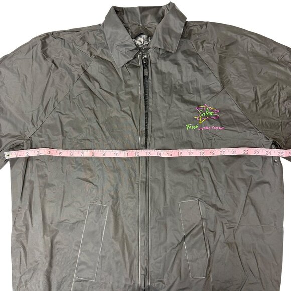 Vtg Salem Fresh On The Scene Cigarettes Windbreaker 90s Retro Black Neon PVC OS - Picture 11 of 12